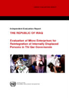 Evaluation report on micro enterprises for reintegration of internally displaced persons in Thi Qar Governorate, Iraq (2013).pdf