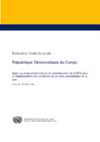 Evaluation report on bringing support to the National Reconstruction Programme of DRC for livelihoods recovery and peace building/Appui au programme national de reconstruction (2014).pdf