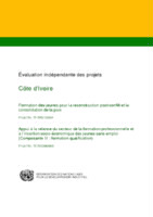 Evaluation report on training of the youth for post conflict reconstruction and peace building in Côte d'Ivoire and quality training insertion of the youth (2014).pdf