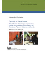 Evaluation report on rehabilitation of training cum production centres in vulnerable communities of Bo, Kpandebu, Pujehun, Kailahun and Koindu (2014) .pdf