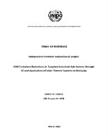 TOR_Independent terminal evaluation of project GHG Emissions Reductions in Targeted Industrial Sub-Sectors through EE and Application of Solar Thermal Systems in Malaysia .PDF