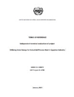 TOR_Independent terminal evaluation. EGYPT. Utilizing solar energy for industrial process heat in Egyptian industry (UNIDO project No. 120073_ GEF ID_ 4790) (February 2023).pdf