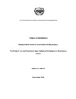 ToR. Independent terminal evaluation of the project The Project for Agri-Food and Agro-Industry Development Assistance (PAFAID) (UNIDO ID 180109).pdf